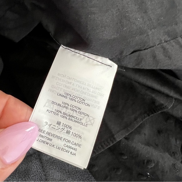 J. Crew Dress Women Size 2 Midi Black Eyelet Sleeveless Ruffled Lined AA - Picture 6 of 10